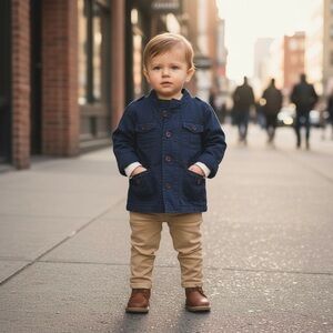 GAP Kids Boys Spring Navy Pea Coat 12-18 mo.